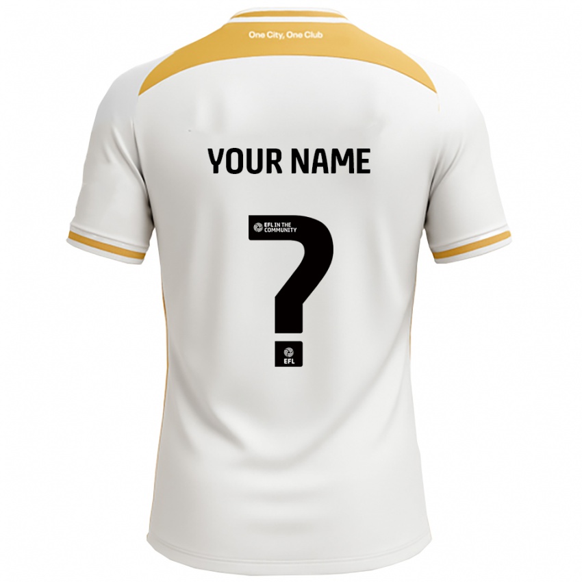 גברים השם שלך #0 לבן זהב ג'רזי ביתית 2025/26 חולצה קצרה