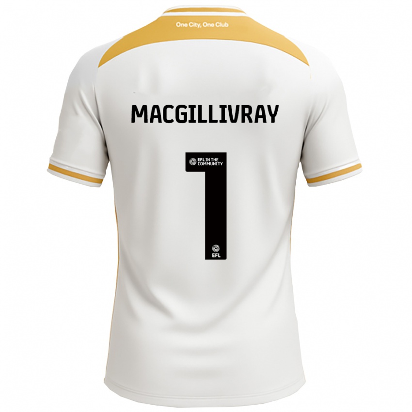 גברים קרייג מקגיליבריי #1 לבן זהב ג'רזי ביתית 2025/26 חולצה קצרה