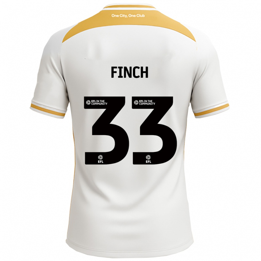 גברים Tom Finch #33 לבן זהב ג'רזי ביתית 2025/26 חולצה קצרה
