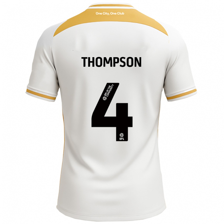 גברים Nathan Thompson #4 לבן זהב ג'רזי ביתית 2025/26 חולצה קצרה