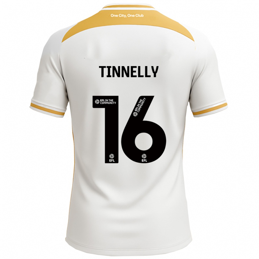 גברים Becky Tinnelly #16 לבן זהב ג'רזי ביתית 2025/26 חולצה קצרה