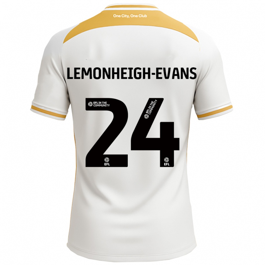 גברים Connor Lemonheigh-Evans #24 לבן זהב ג'רזי ביתית 2025/26 חולצה קצרה