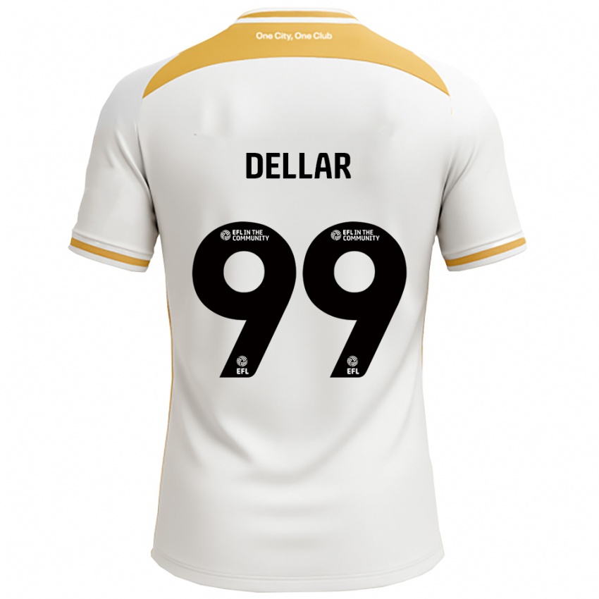 גברים Megan Dellar #99 לבן זהב ג'רזי ביתית 2025/26 חולצה קצרה