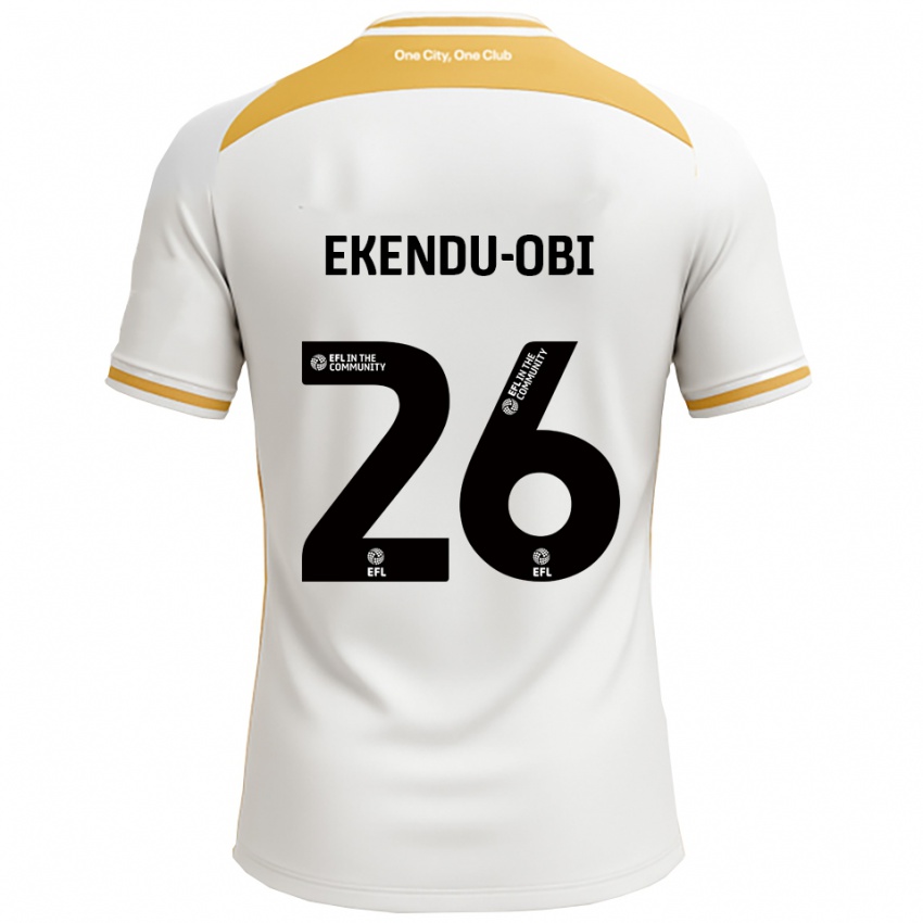 גברים Ugomma Ekendu-Obi #26 לבן זהב ג'רזי ביתית 2025/26 חולצה קצרה