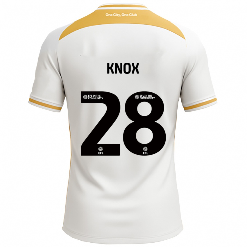 גברים Mollie Knox #28 לבן זהב ג'רזי ביתית 2025/26 חולצה קצרה