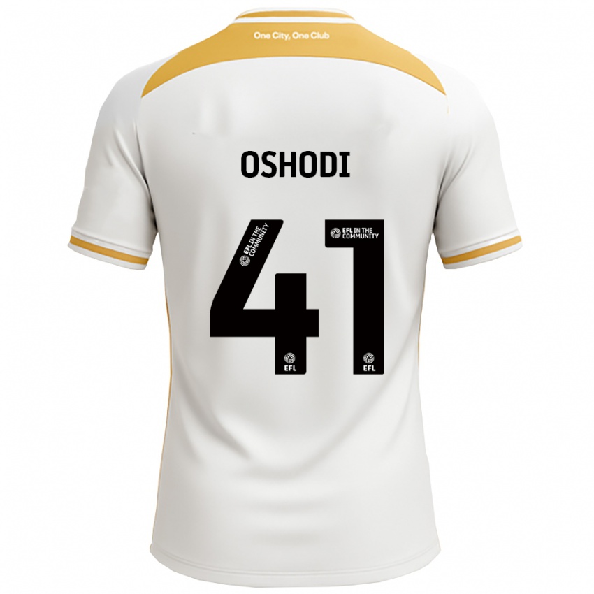 גברים Olivia Oshodi #41 לבן זהב ג'רזי ביתית 2025/26 חולצה קצרה