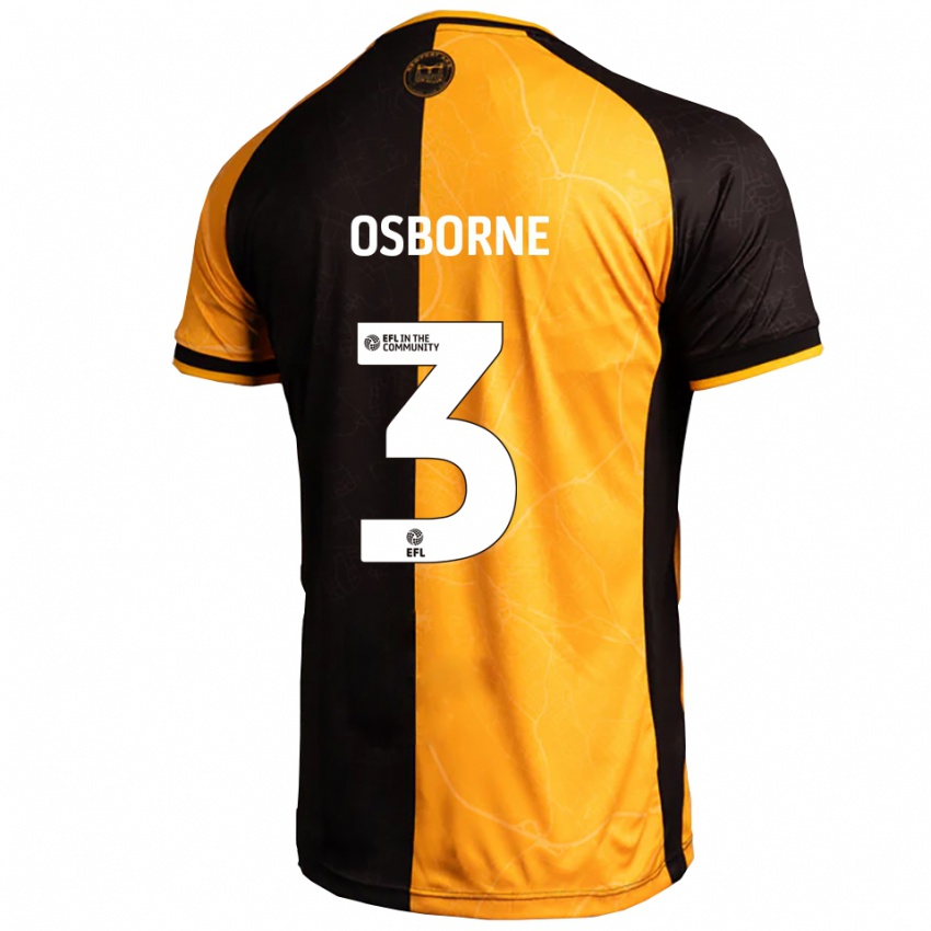 גברים Jed Osborne #3 צהוב שחור ג'רזי ביתית 2025/26 חולצה קצרה