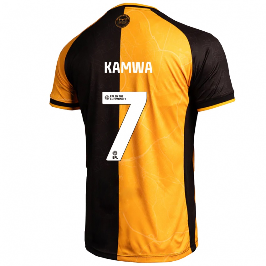 גברים בובי קמווה #7 צהוב שחור ג'רזי ביתית 2025/26 חולצה קצרה