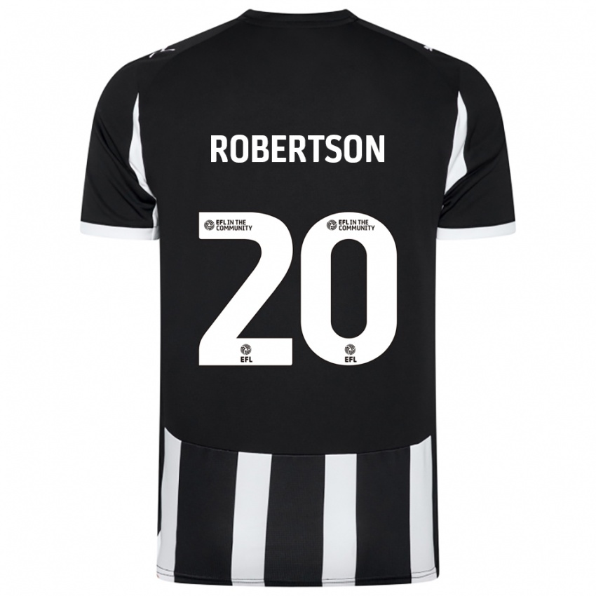 גברים Scott Robertson #20 שחור לבן ג'רזי ביתית 2025/26 חולצה קצרה