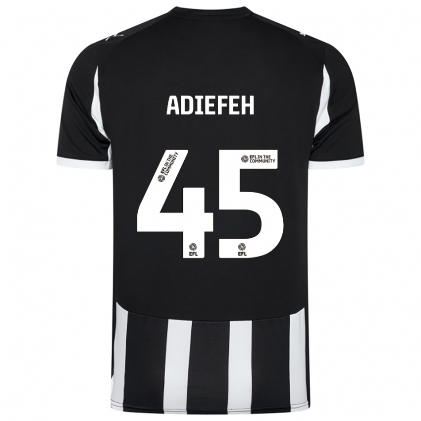 גברים Daniel Adiefeh #45 שחור לבן ג'רזי ביתית 2025/26 חולצה קצרה