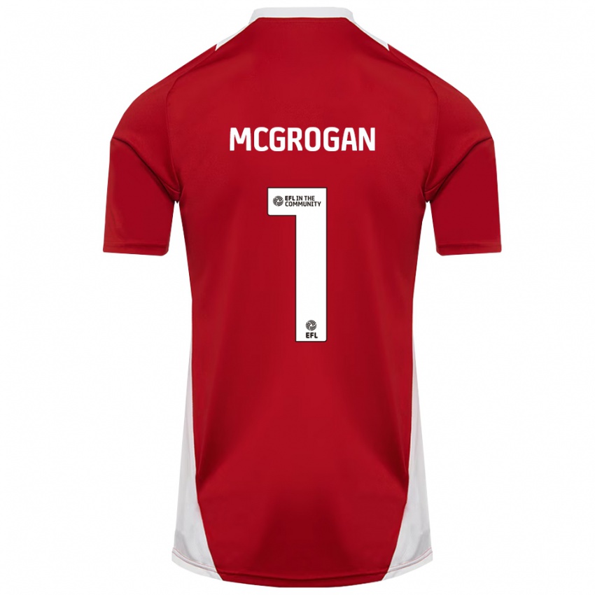 גברים אמילי מקגרוגאן #1 אדום לבן זהב ג'רזי ביתית 2025/26 חולצה קצרה