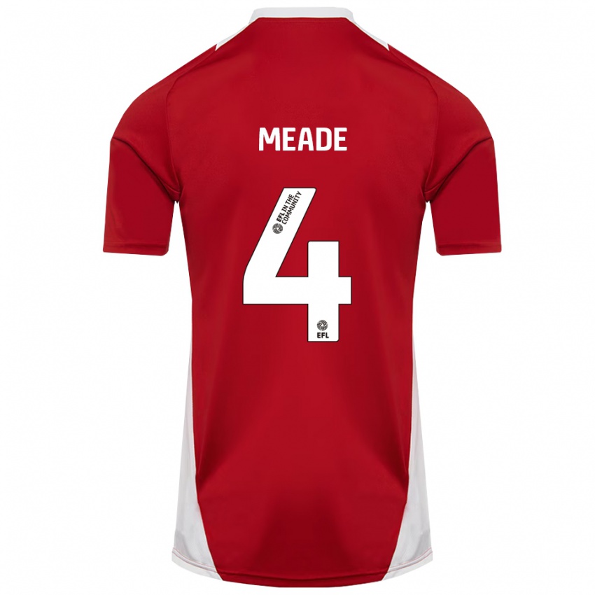 גברים Isi Meade #4 אדום לבן זהב ג'רזי ביתית 2025/26 חולצה קצרה