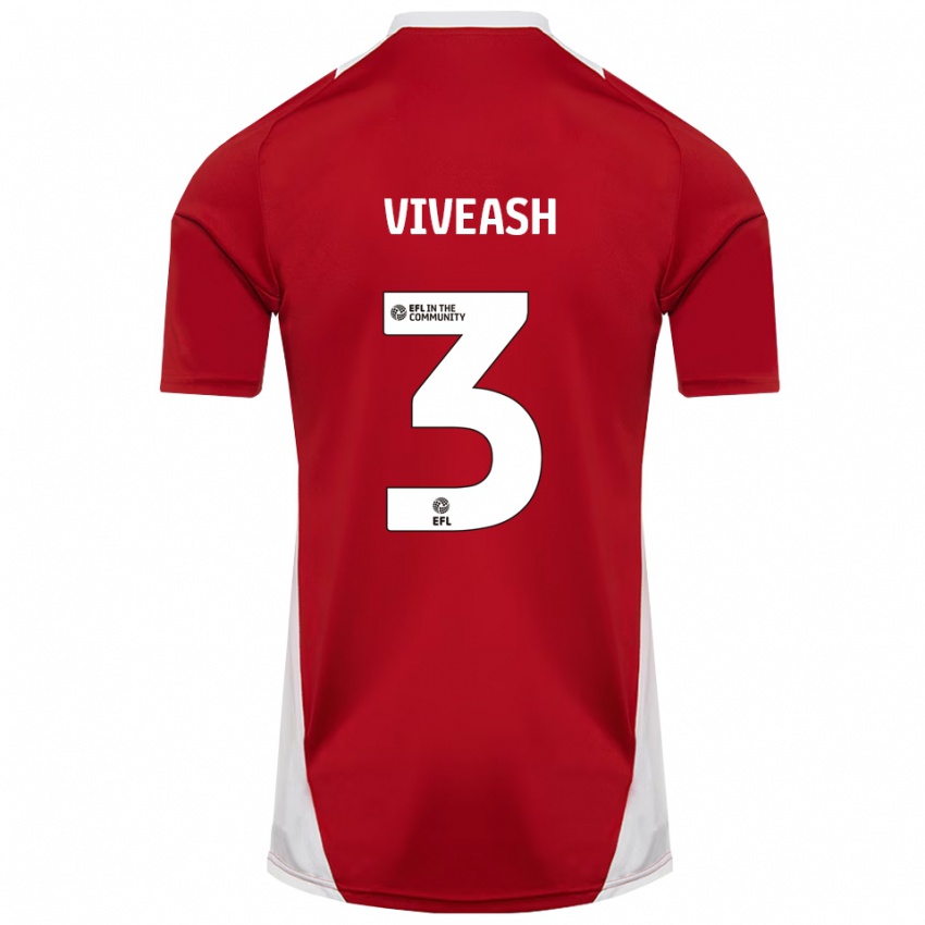 גברים Gipsy Viveash #3 אדום לבן זהב ג'רזי ביתית 2025/26 חולצה קצרה