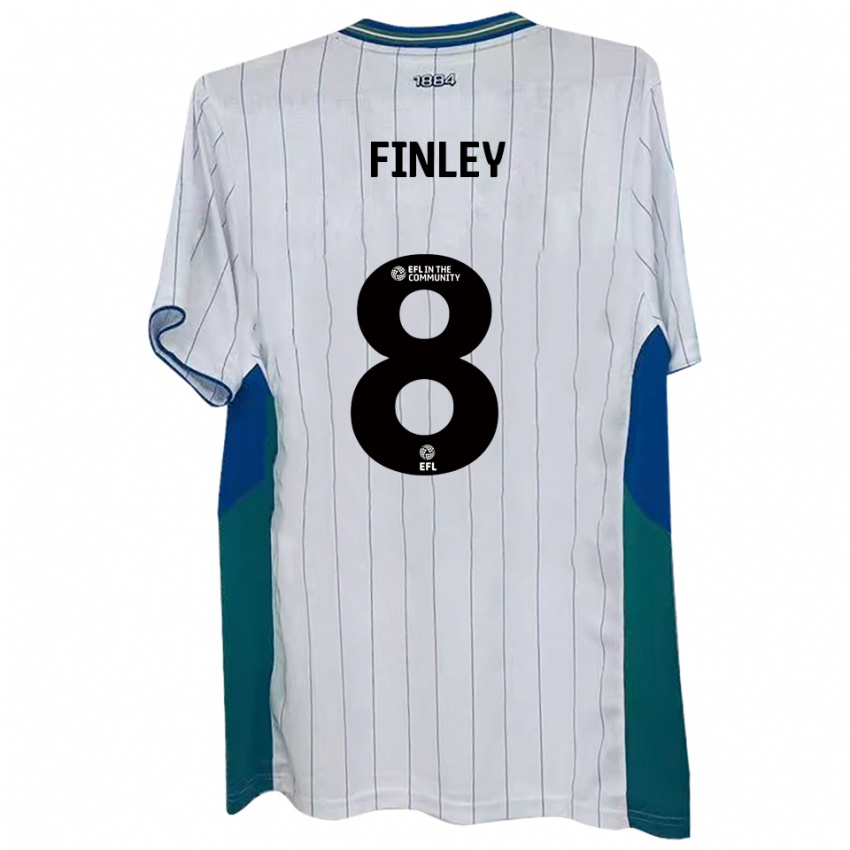 גברים סם פינלי #8 לבן ירוק כחול ג'רזי ביתית 2025/26 חולצה קצרה