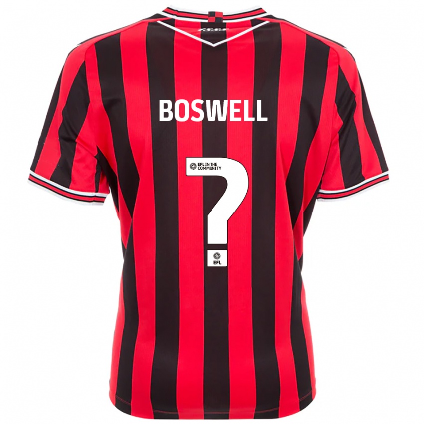 גברים Lucy Boswell #0 אדום שחור ג'רזי ביתית 2025/26 חולצה קצרה
