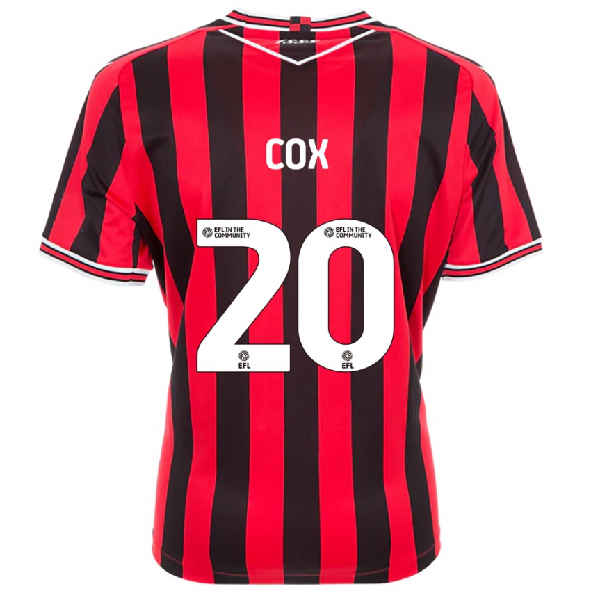גברים Daniel Cox #20 אדום שחור ג'רזי ביתית 2025/26 חולצה קצרה