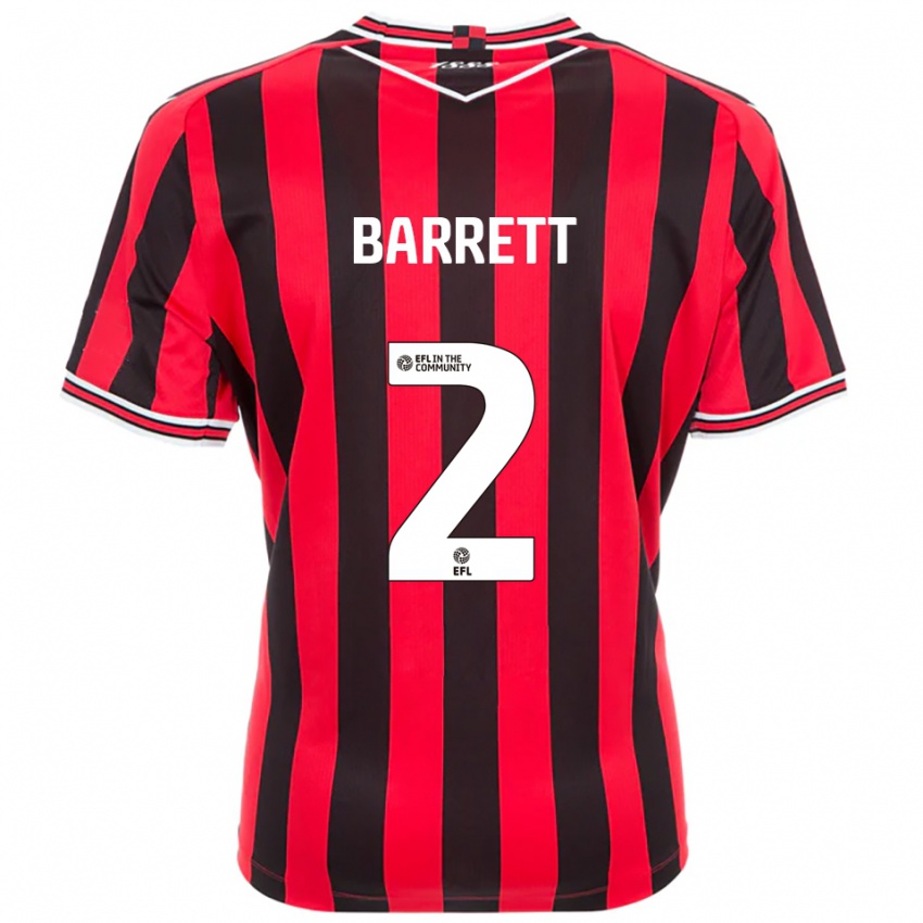 גברים Connor Barrett #2 אדום שחור ג'רזי ביתית 2025/26 חולצה קצרה