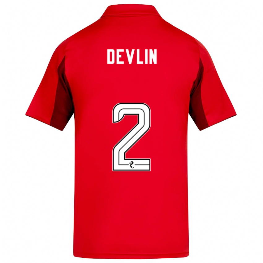 גברים ניקי דוולין #2 אדום בורדו ג'רזי ביתית 2025/26 חולצה קצרה