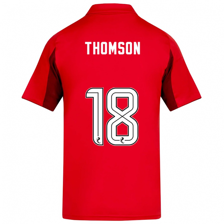 גברים אווה תומסון #18 אדום בורדו ג'רזי ביתית 2025/26 חולצה קצרה