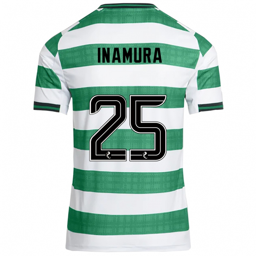 גברים האיאטו אינמורה #25 ירוק לבן ג'רזי ביתית 2025/26 חולצה קצרה