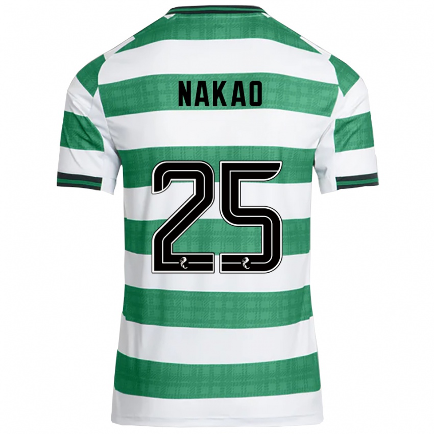 גברים מומו נקאו #25 ירוק לבן ג'רזי ביתית 2025/26 חולצה קצרה