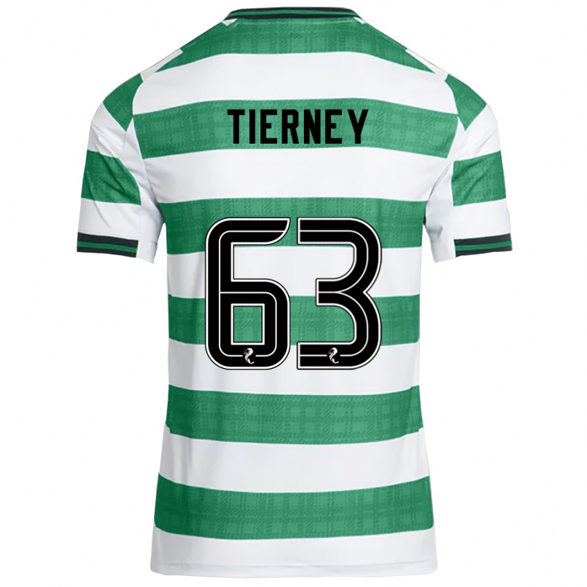 גברים קירן טיירני #63 ירוק לבן ג'רזי ביתית 2025/26 חולצה קצרה