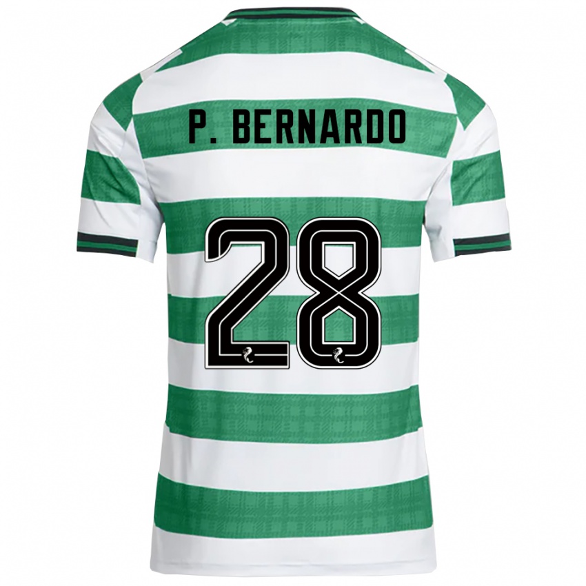 גברים פאולו ברנרדו #28 ירוק לבן ג'רזי ביתית 2025/26 חולצה קצרה