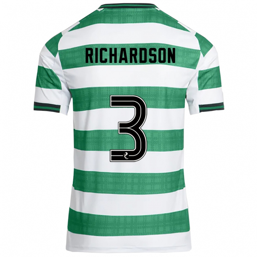 גברים Amy Richardson #3 ירוק לבן ג'רזי ביתית 2025/26 חולצה קצרה