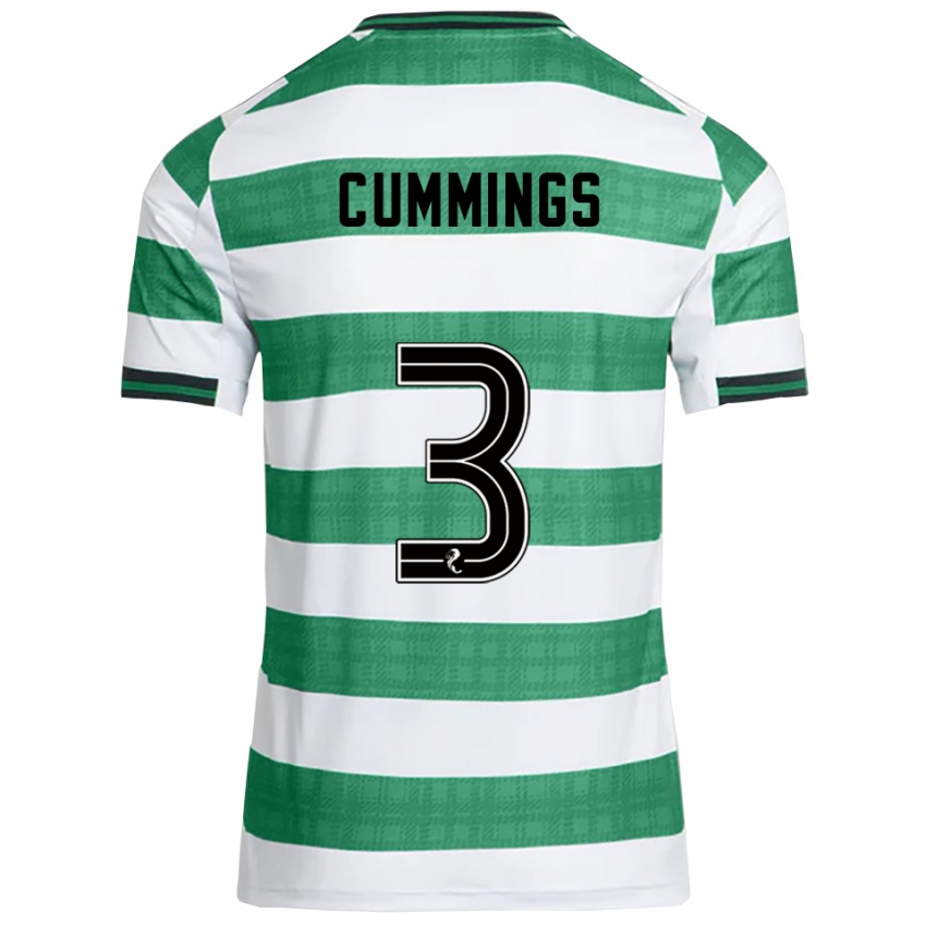 גברים סידני קאמינגס #3 ירוק לבן ג'רזי ביתית 2025/26 חולצה קצרה
