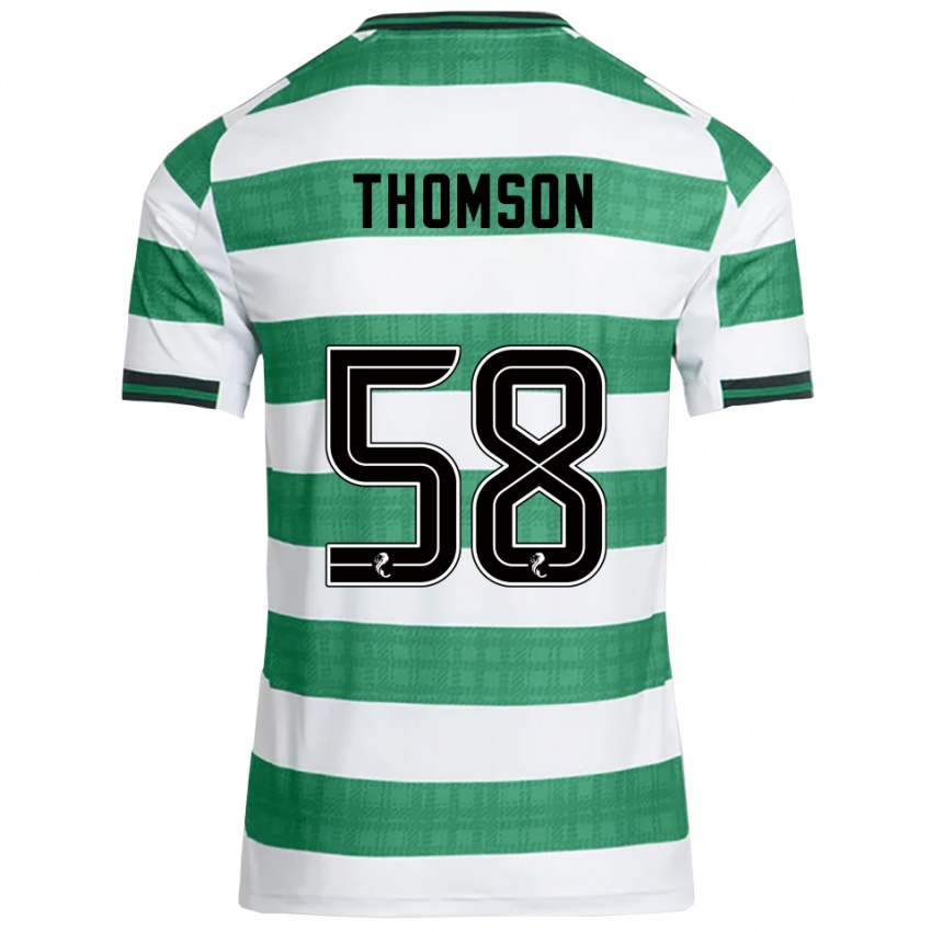 גברים קורי תומסון #58 ירוק לבן ג'רזי ביתית 2025/26 חולצה קצרה