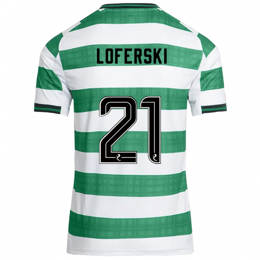 גברים קיט לופרסקי #21 ירוק לבן ג'רזי ביתית 2025/26 חולצה קצרה