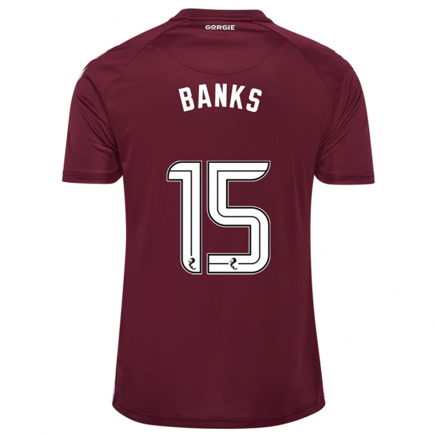 גברים Euan Banks #15 בורדו לבן ג'רזי ביתית 2025/26 חולצה קצרה