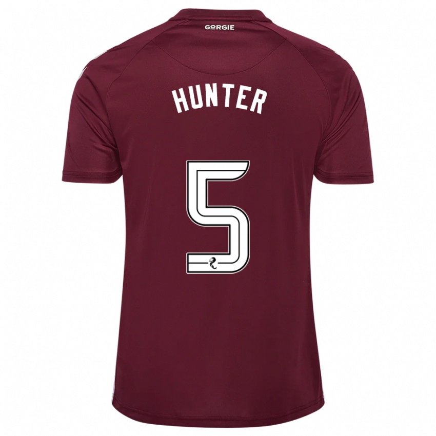 גברים Georgia Hunter #5 בורדו לבן ג'רזי ביתית 2025/26 חולצה קצרה