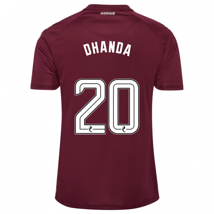 גברים יאן דהנדה #20 בורדו לבן ג'רזי ביתית 2025/26 חולצה קצרה