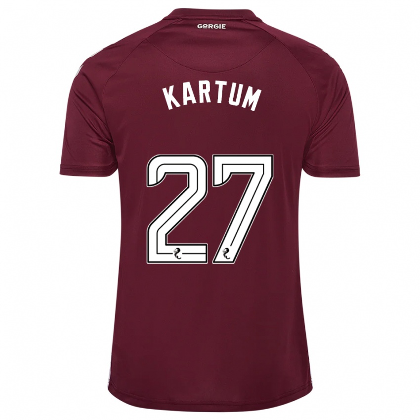 גברים Sander Kartum #27 בורדו לבן ג'רזי ביתית 2025/26 חולצה קצרה