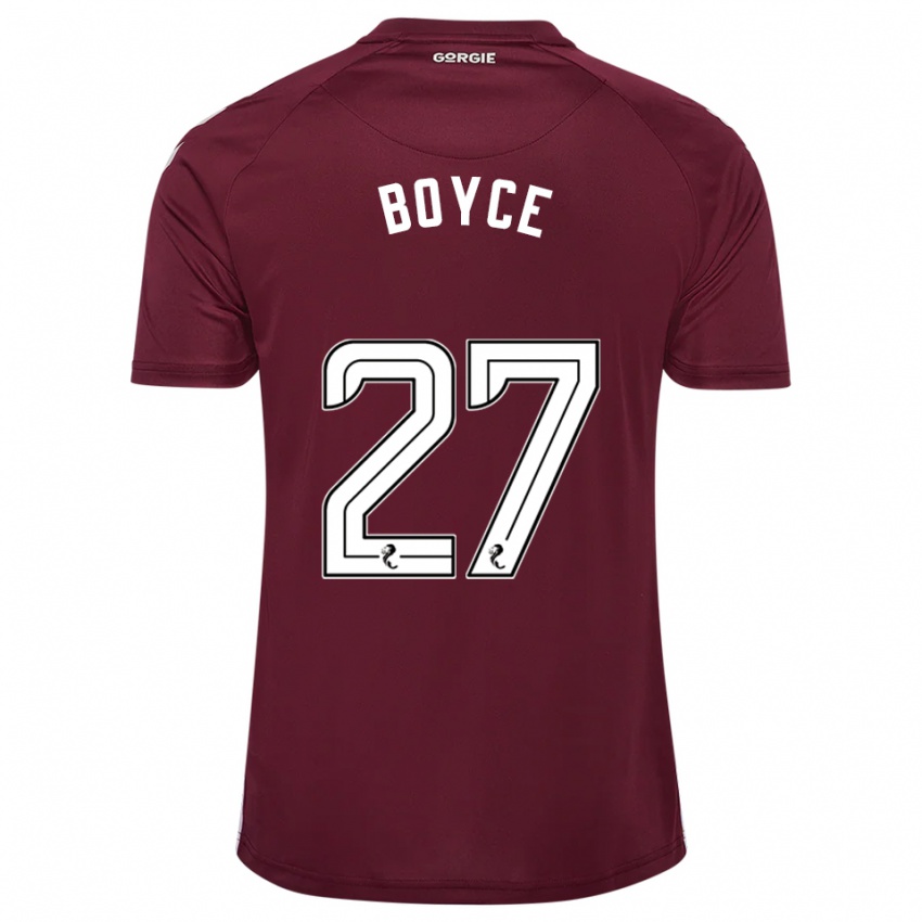 גברים ליאם בויס #27 בורדו לבן ג'רזי ביתית 2025/26 חולצה קצרה