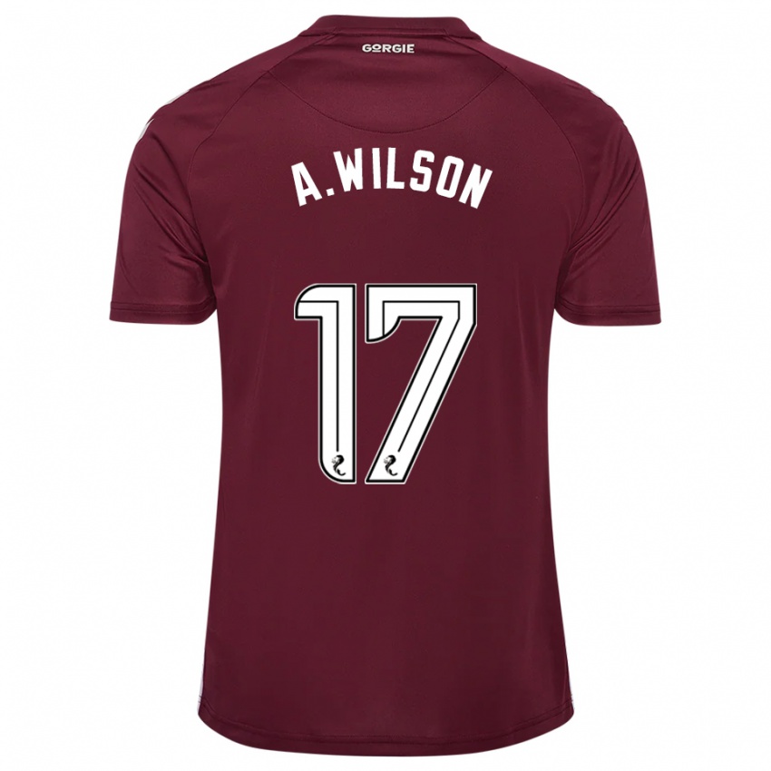 גברים Alfie Wilson #17 בורדו לבן ג'רזי ביתית 2025/26 חולצה קצרה