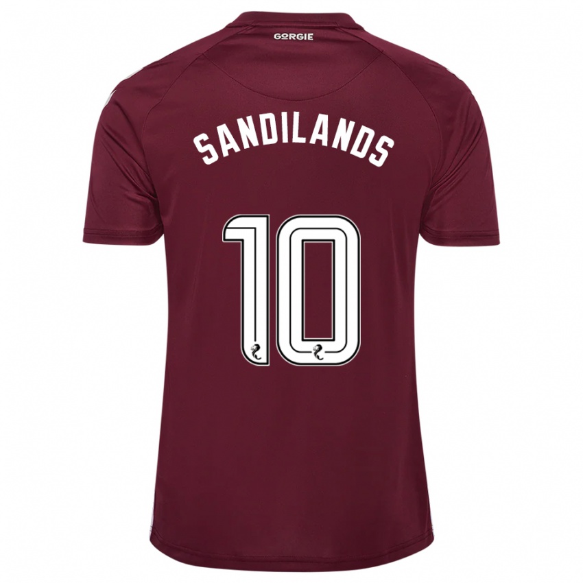 גברים קאלום סנדילנדס #10 בורדו לבן ג'רזי ביתית 2025/26 חולצה קצרה