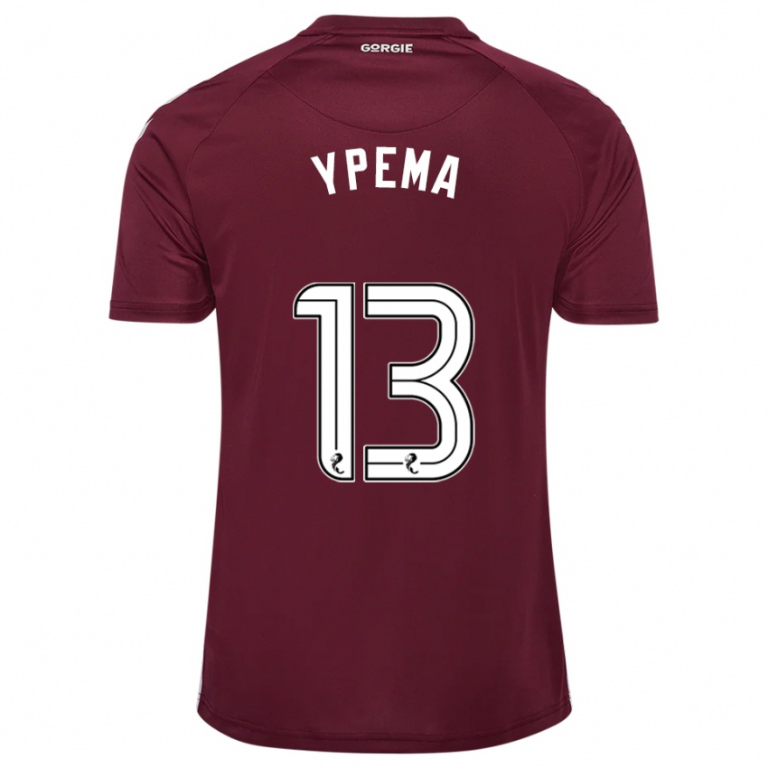 גברים דניק איפמה #13 בורדו לבן ג'רזי ביתית 2025/26 חולצה קצרה
