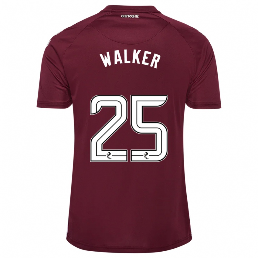 גברים Liam Walker #25 בורדו לבן ג'רזי ביתית 2025/26 חולצה קצרה