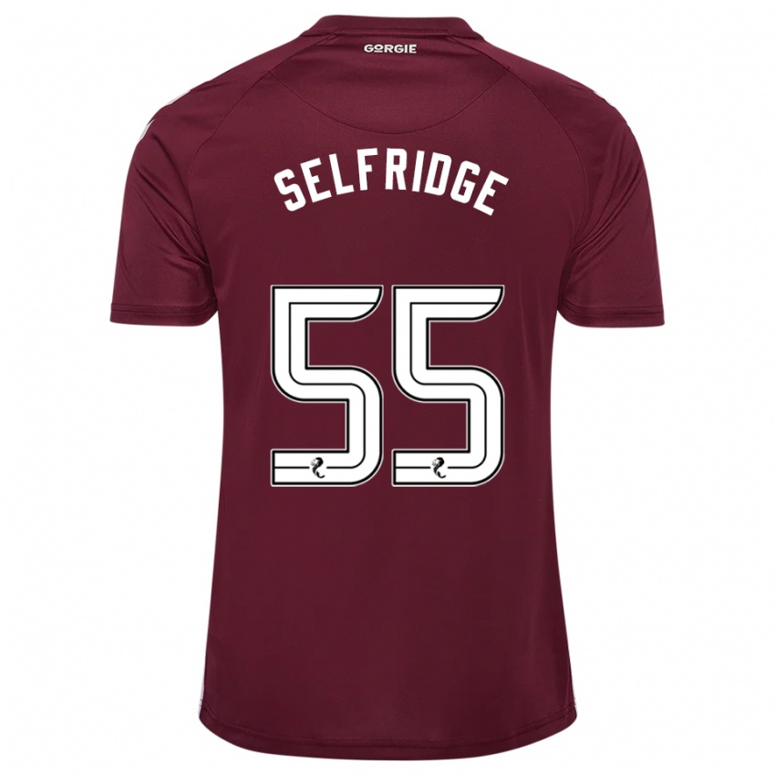 גברים Louis Selfridge #55 בורדו לבן ג'רזי ביתית 2025/26 חולצה קצרה