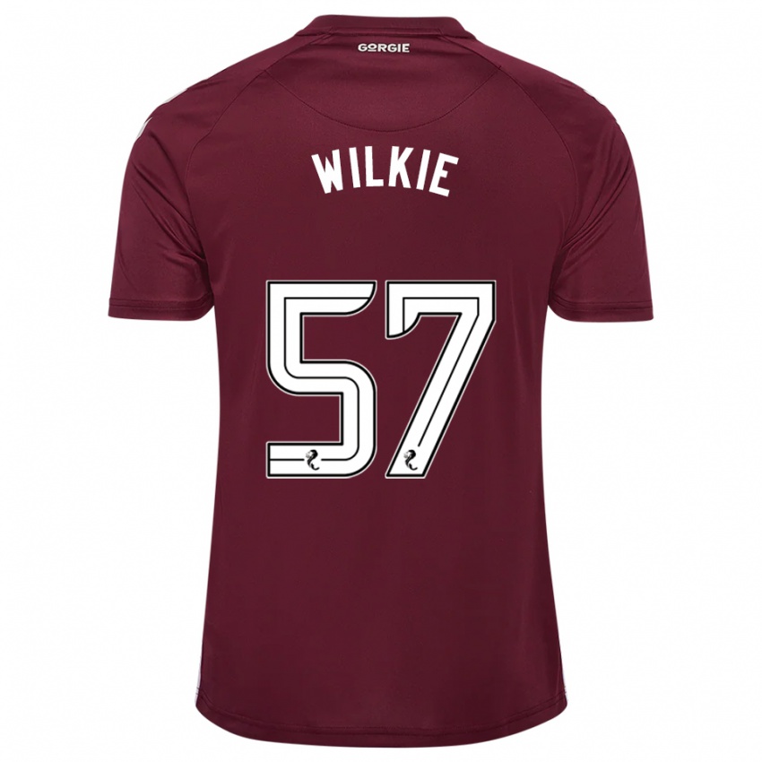 גברים Coupar Wilkie #57 בורדו לבן ג'רזי ביתית 2025/26 חולצה קצרה