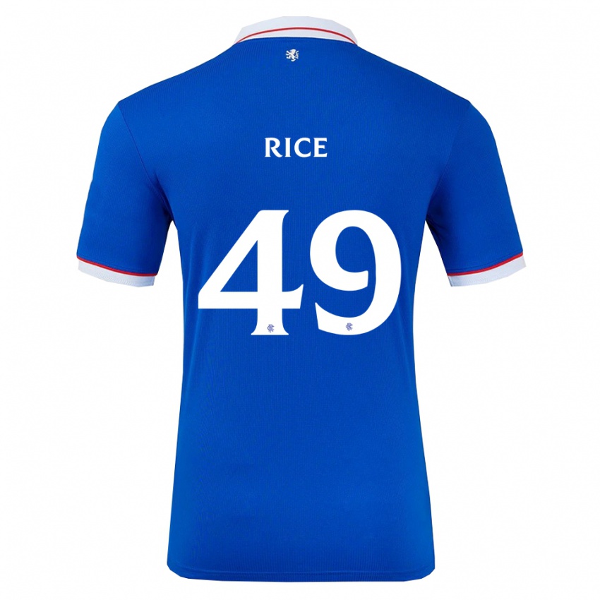 גברים ביילי רייס #49 כחול לבן ג'רזי ביתית 2025/26 חולצה קצרה