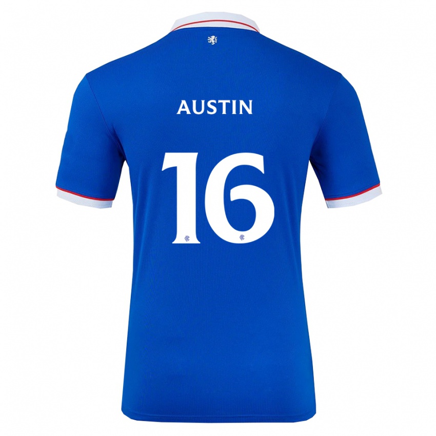 גברים איילי אוסטין #16 כחול לבן ג'רזי ביתית 2025/26 חולצה קצרה