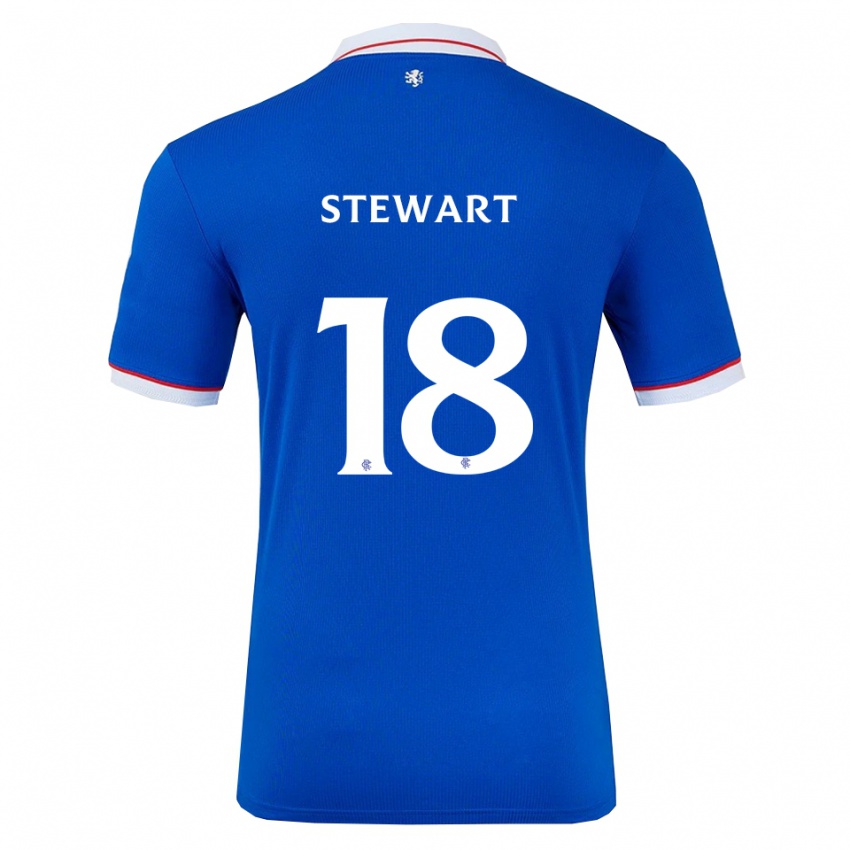 גברים Lewis Stewart #18 כחול לבן ג'רזי ביתית 2025/26 חולצה קצרה