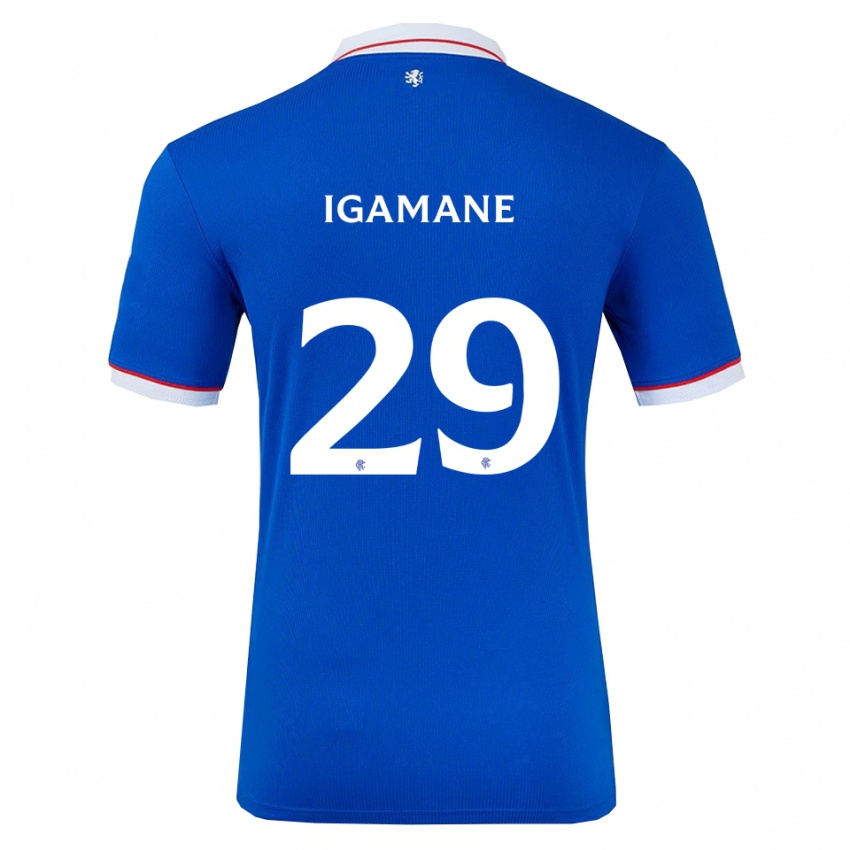 גברים חמזה איגמנה #29 כחול לבן ג'רזי ביתית 2025/26 חולצה קצרה