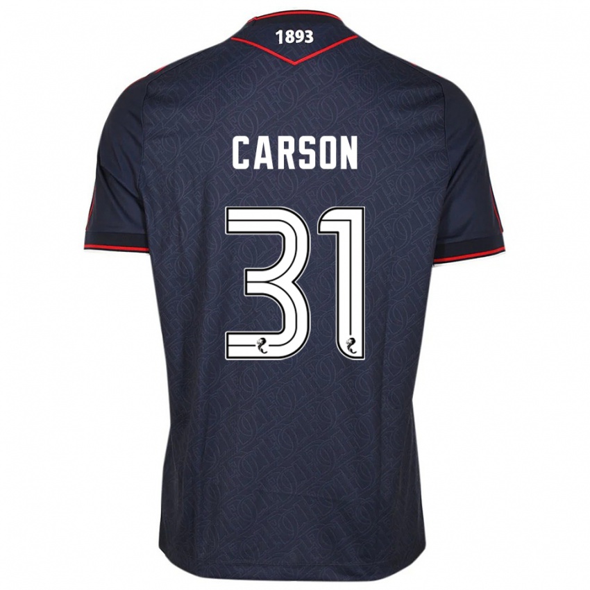 גברים טרבור קרסון #31 כחול נייבי לבן ג'רזי ביתית 2025/26 חולצה קצרה