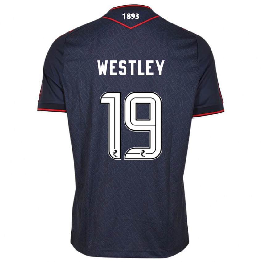גברים ג׳ו ווסטלי #19 כחול נייבי לבן ג'רזי ביתית 2025/26 חולצה קצרה