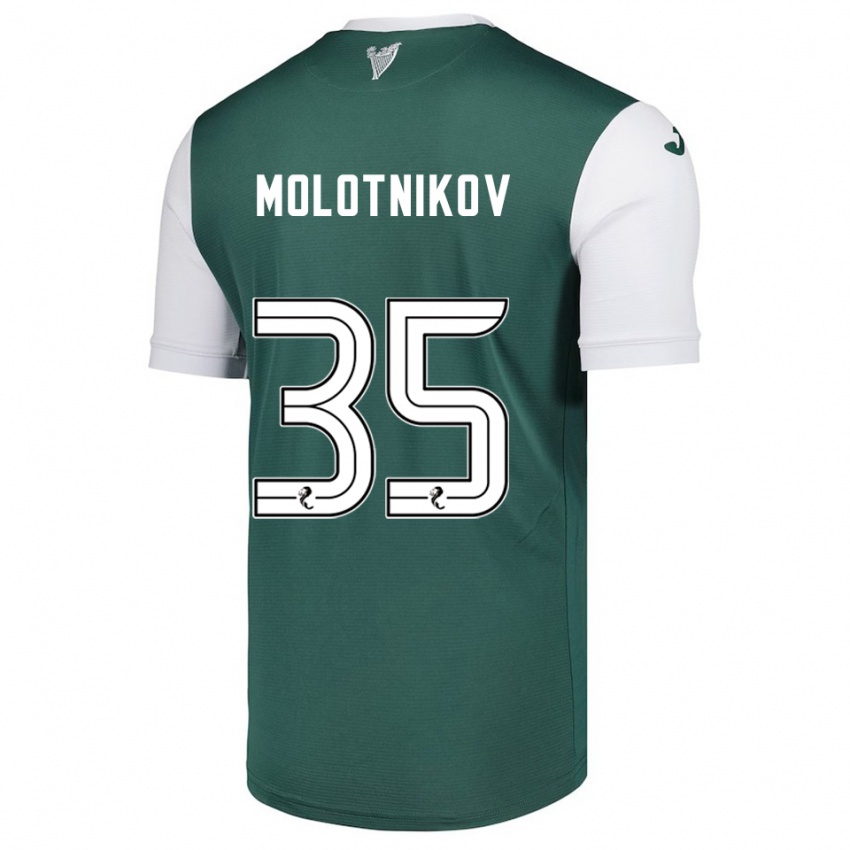 גברים רודי מולוטניקוב #35 ירוק לבן ג'רזי ביתית 2025/26 חולצה קצרה