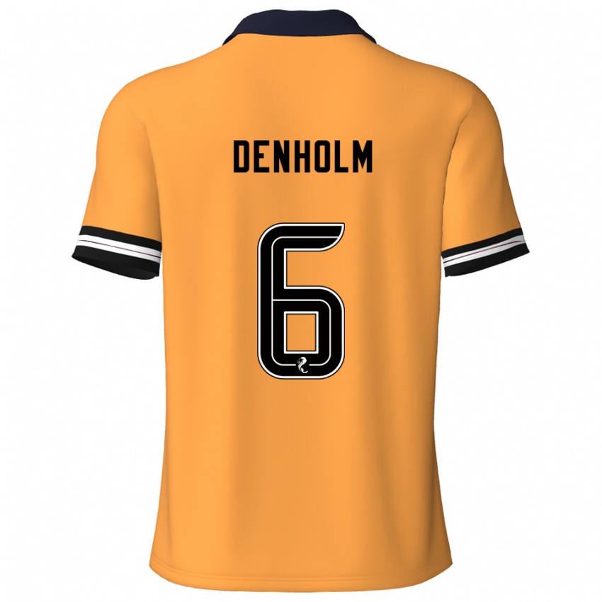 גברים איידן דנהולם #6 צהוב שחור ג'רזי ביתית 2025/26 חולצה קצרה